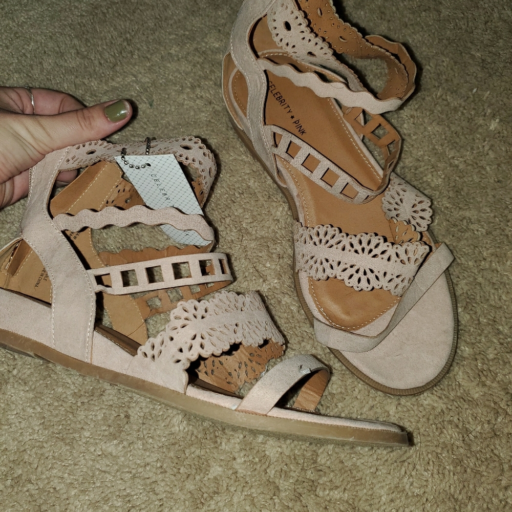 Never Worn Pink Boho Sandals